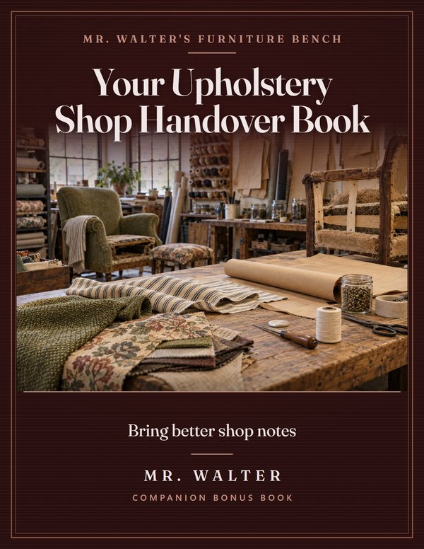 Your Upholstery Shop Handover Book bonus book cover